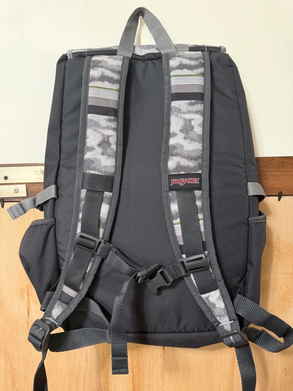 Jansport Black and Gray Camouflage Laptop Backpack - Picture 2 of 5